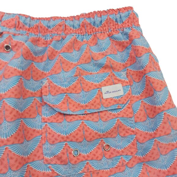 Peter Millar Seaside Collection Swim Shorts Trunks Mens XL Blue Pink Pool Beach - Picture 7 of 10